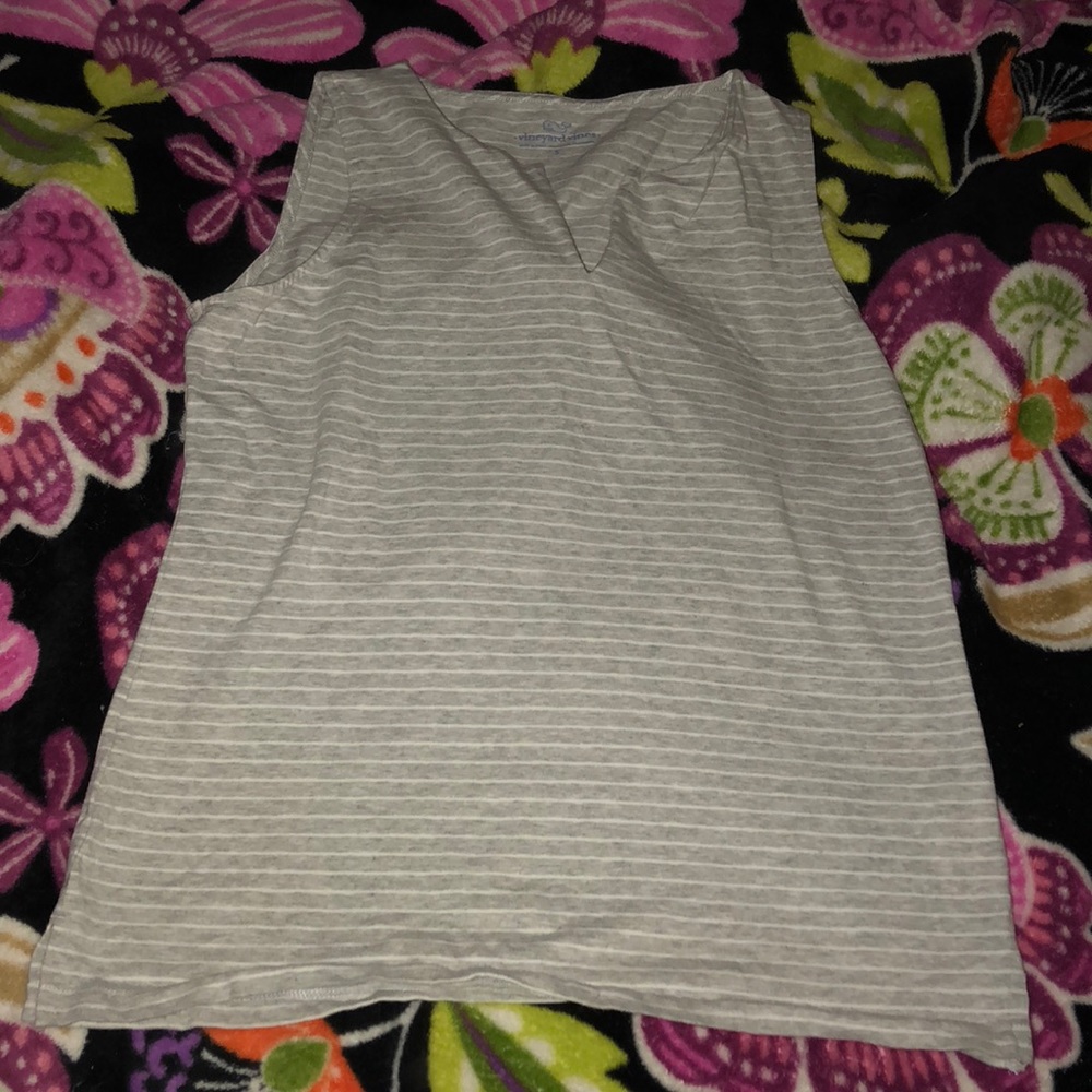 Vineyard Vines Grey Striped Blouse